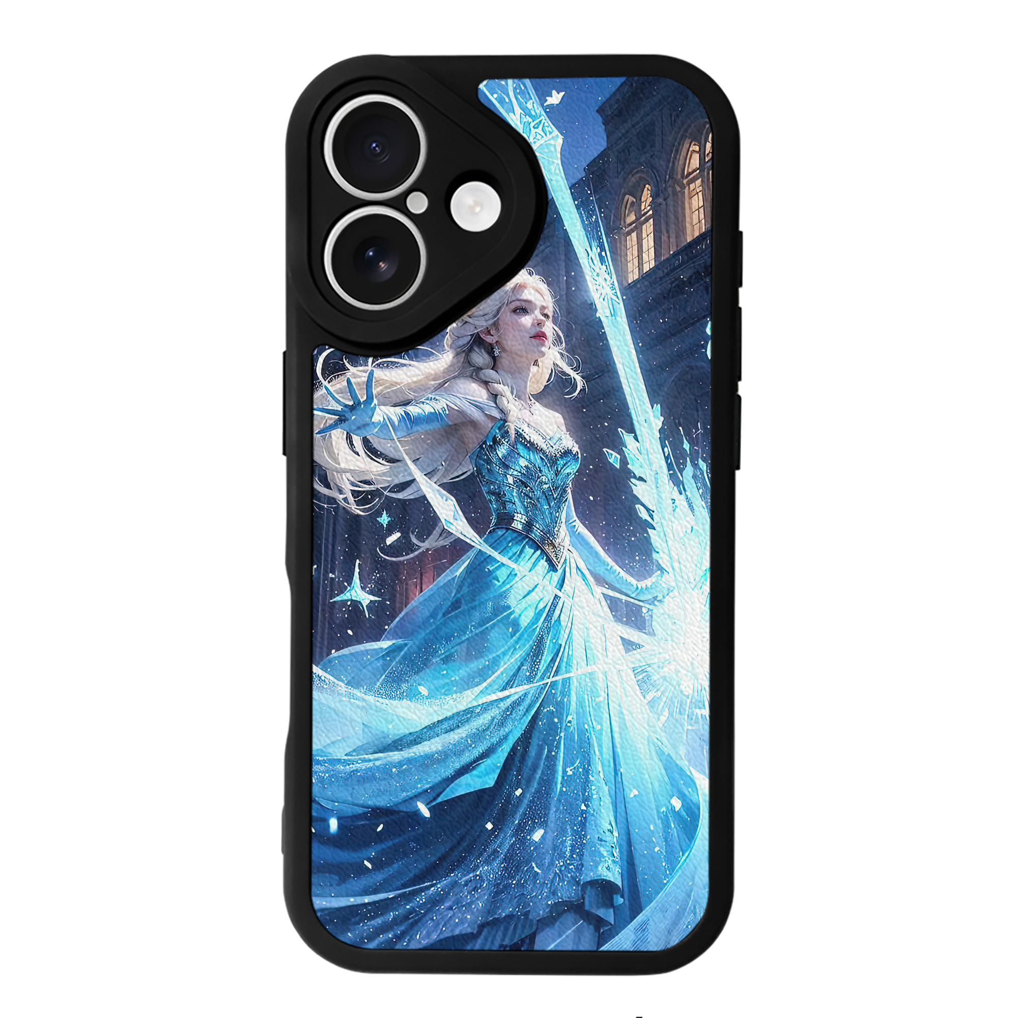 （画像用） アナと雪の女王 アンナ エルサ Frozen Anna Elsa 【iPhone 16シリーズ対応】シリコンスマホケース（レザー調） 材質：シリコン